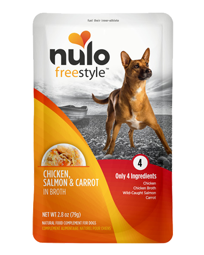 Picture of Nulo FreeStyle Meaty Pouches Chicken, Salmon & Carrot Recipe for Dogs 2.8 oz