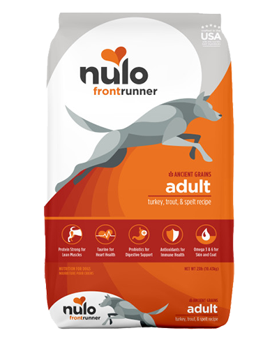 Picture of Nulo Frontrunner Ancient Grain Kibble Turkey, Trout, & Spelt Recipe for Dogs 23 lb