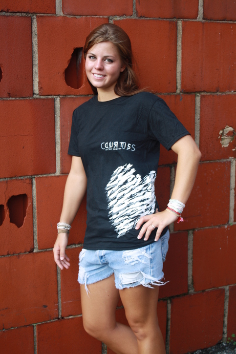 CURTIS Zebra Heart Album Tee - Black/White - Small