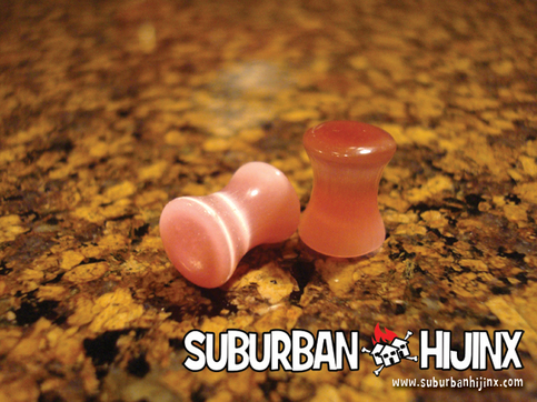 Pink Glass Saddle Plug