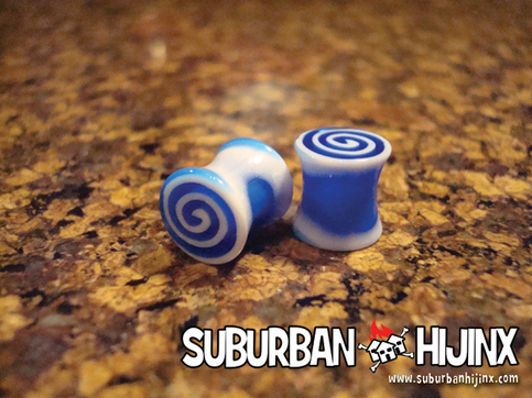 Blue Vortex Swirl Saddle Plug