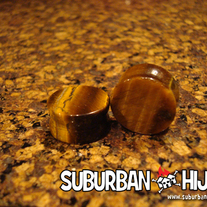 Tiger's Eye Saddle Plug (Semi Precious Stone)