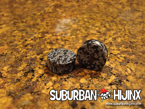 Snowflake Obsidian Saddle Plug (Semi Precious Stone)