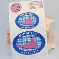 Nantucket &  Map of ACK Vinyl Decals