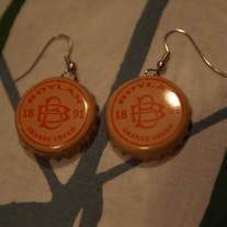 Boylan Orange Cream Bottle Cap Earrings
