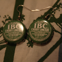 IBC Cherry Limeade Bottle Cap Earrings