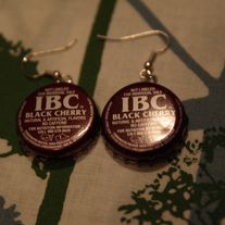 IBC Black Cherry Bottle Cap Earrings