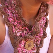 chocolate pink neckwarmer