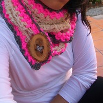neon shawl/neckwrapped