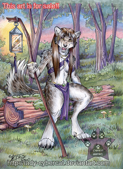 Forest Guardian Wolf Print 8.5 x 11