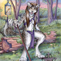 Forest Guardian Wolf Print 8.5 x 11