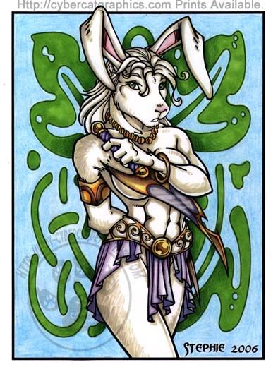 Warrior Rabbit Print 8.5 x 11