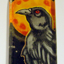 "Raven's Moon" Glass Pendant ***ORIGINAL***
