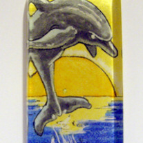 "Dolphin Sunset" Glass Pendant ***ORIGINAL***