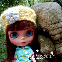 Sunshiny Yellow Beret for Blythe Dolls