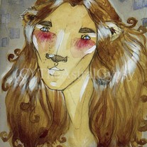LIONBOY small fantasy art print 5 x 7