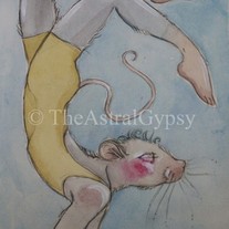CIRCUS MOUSE small fantasy art print 5 x 7