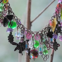 CERRIDWEN - dryad queen ooak beaded faerie charm bracelet