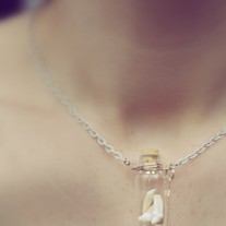 coyote teeth glass vial pendant