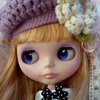 purple puff beret