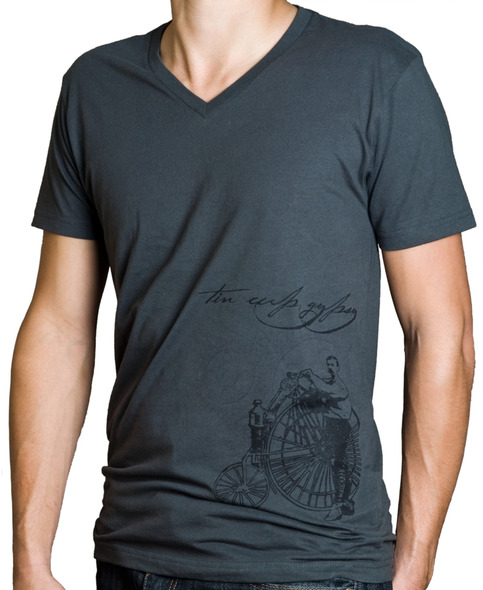 Unisex T-Shirt Charcoal V-Neck 