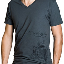 Unisex T-Shirt Charcoal V-Neck 
