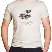 Unisex Cream T-Shirt - Textile Bird Design 