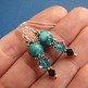 Blue turquoise pendant and earrings set - Thumbnail 1