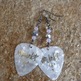 White pearl guitar pick earrings - Thumbnail 2