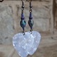 White pearl guitar pick earrings - Thumbnail 1