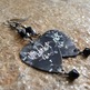 Black pearl guitar pick earrings - Thumbnail 1