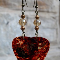 Tortoise guitar pick earrings