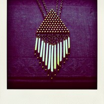 Giza Pyramid - Brass and Porcupine Quill Necklace