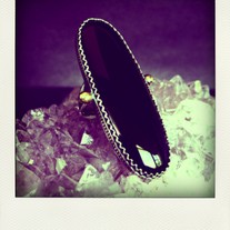 Black Moon - Onyx and Brass Ring