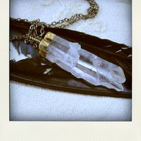 Crystal Magic - Quartz Scepter in Brass Necklace
