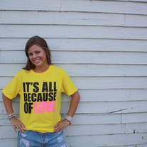 It's All Because of Love Tee - Yellow - Medium