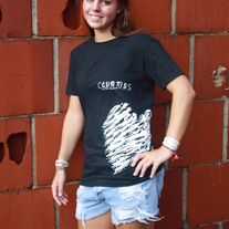 CURTIS Zebra Heart Album Tee - Black/White - Large