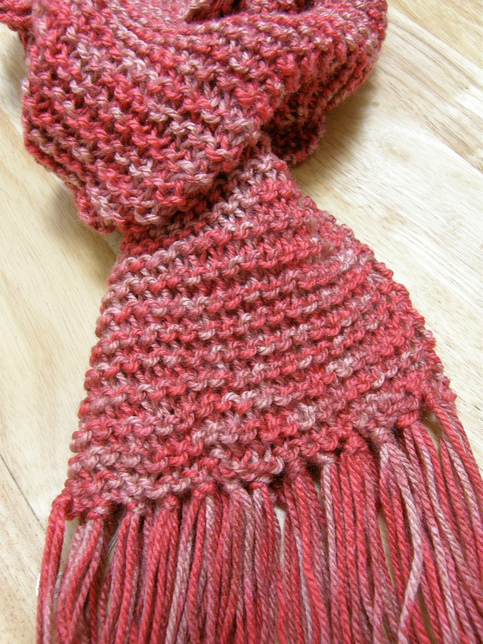 Tango Passion: Red & Pink Hand-Knit Scarf