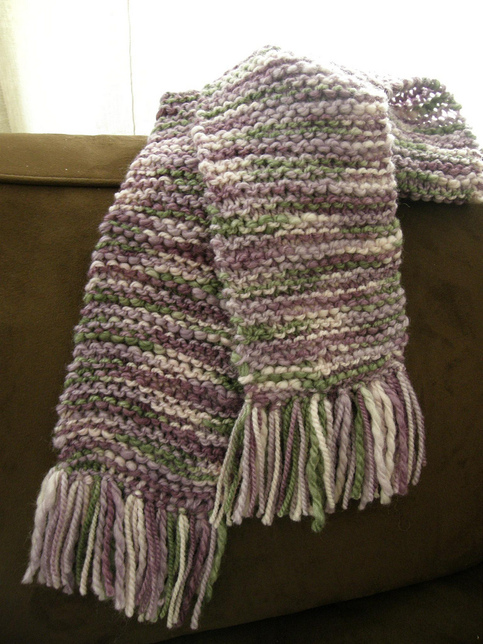 Winter Sister: Hand-knit 100% Wool Scarf