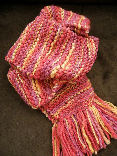 Hand-knit 100% Wool Scarf 