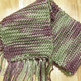 Silvery Blue & Plum Scarf - Thumbnail 2
