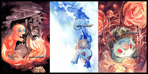Starter Pokemon Postcards