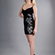Black cocktail dress Floral Damask pattern - Thumbnail 1