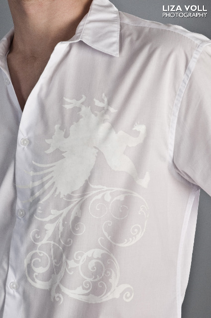 Gryphon on White - Men's LS Dress Shirt