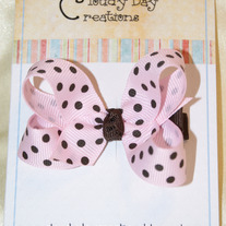 Pink with brown dots bow