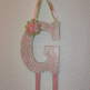 Initial Hair Bow Holder - Zebra & Hot Pink - Thumbnail 1