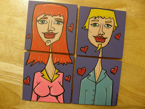 "Couple in Love" Artsy Coasters