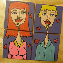 "Couple in Love" Artsy Coasters