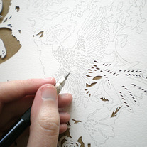 Custom papercut poster illustration