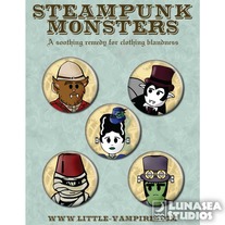Steampunk Monsters Button Set